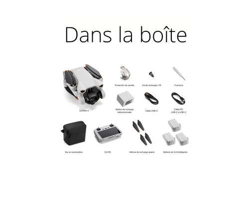 Drone-Dji-Mini-3-Fly-More-Combo-avec-radiocommande-smart-controller-Gris-4.jpg DJI Mini 3 Fly More Combo med DJI RC – Kompakt 4K-drone til fantastiske luftoptagelser
