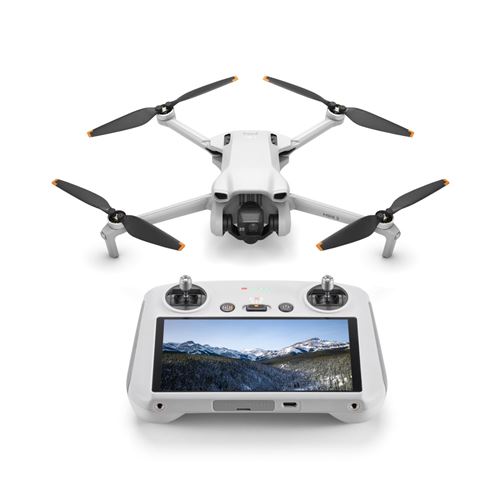 Drone-Dji-Mini-3-avec-telecommande-ecran-integre-Gris.jpg DJI Mini 3 Drone – Kompakt, Kraftfuld og Klar til Eventyr