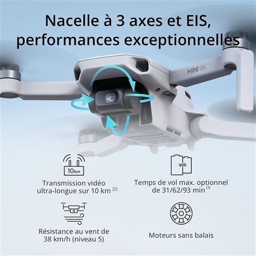 Drone-Dji-Mini-4K-Fly-More-Combo-Blanc-2.jpg DJI Mini 4K Fly More Combo Drone – Kompakt, Let og Klar til Fantastiske 4K-Optagelser