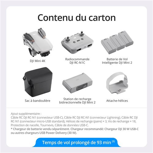 Drone-Dji-Mini-4K-Fly-More-Combo-Blanc-6.jpg DJI Mini 4K Fly More Combo Drone – Kompakt, Let og Klar til Fantastiske 4K-Optagelser