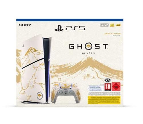 PlayStation 5 Slim Ghost of Yotei Edition – 1 TB SSD med DualSense Controller og Spilkode