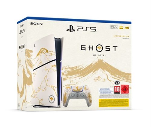 PlayStation 5 Slim Ghost of Yotei Edition – 1 TB SSD med DualSense Controller og Spilkode