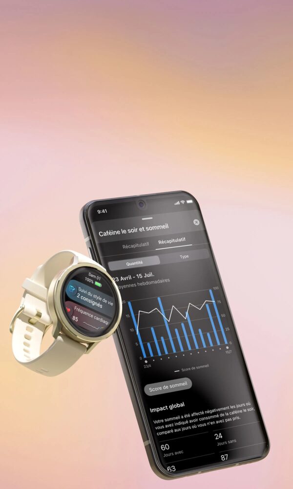Smart GPS-ur med en ultralyse og farverig AMOLED-skærm, indbygget LED-lampe og avancerede trænings- og sundhedsfunktioner.