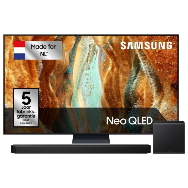 Samsung TV-pakke 65" Neo QLED 4K QN74F + HW-Q800F/XN Soundbar – En komplet hjemmebiografoplevelse