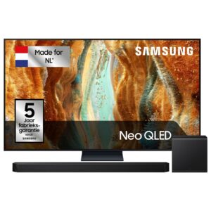 Samsung TV-pakke 65" Neo QLED 4K QN74F + HW-Q800F/XN Soundbar – En komplet hjemmebiografoplevelse