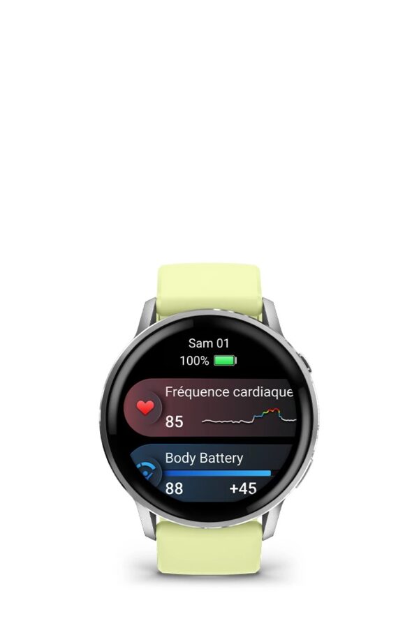Smart GPS-ur med en ultralyse og farverig AMOLED-skærm, indbygget LED-lampe og avancerede trænings- og sundhedsfunktioner.